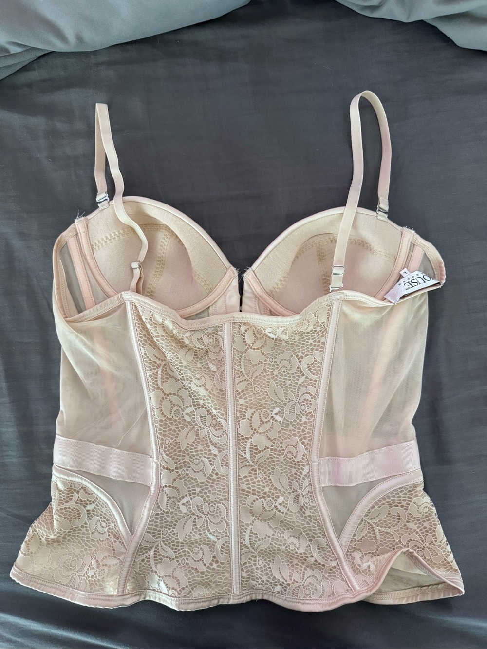 House of CB Pale Pink Lace Bustier Corset Top - Picture 3 of 4